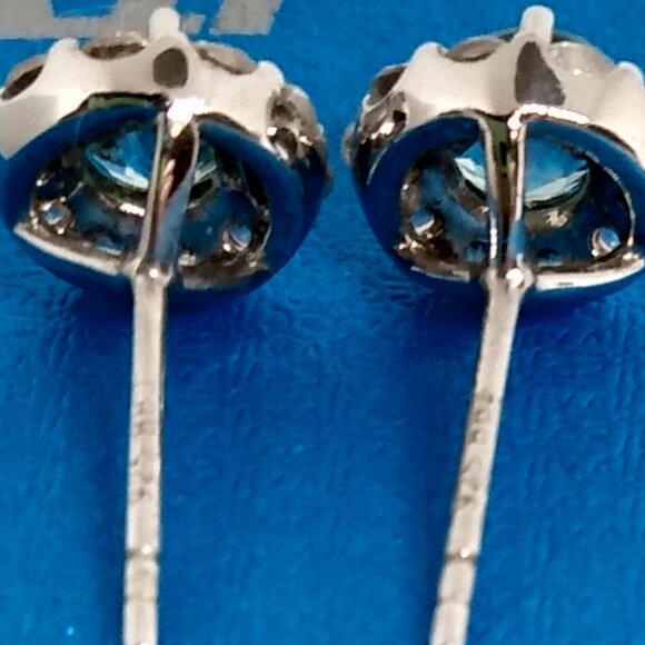 Cambodian blue zircon earrings - Picture 2 of 7